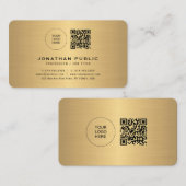 Elegant Gold Look Upload uw Logo afgeronde hoek Visitekaartje (Voorkant / Achterkant)