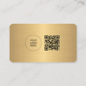 Elegant Gold Look Upload uw Logo afgeronde hoek Visitekaartje (Achterkant)