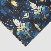 Elegant Gold Lotus Faux Glas in lood Pattern Tissuepapier (Detail)