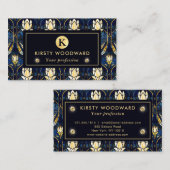 Elegant Gold Lotus Faux Glas in lood Pattern Visitekaartje (Voorkant / Achterkant)