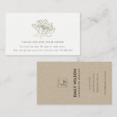 ELEGANT GOLD LOTUS FLORA LOGO TOONT DANK U VISITEKAARTJE (Voorkant / Achterkant)