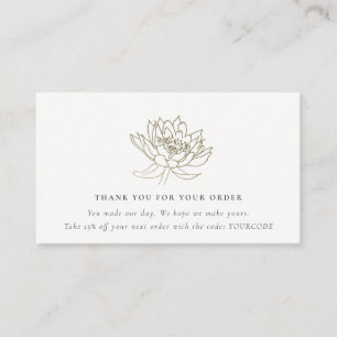ELEGANT GOLD LOTUS FLORA LOGO TOONT DANK U VISITEKAARTJE