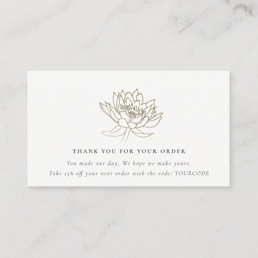 ELEGANT GOLD LOTUS FLORA LOGO TOONT DANK U VISITEKAARTJE (Voorkant)