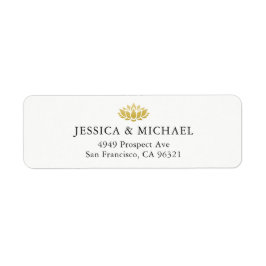 Elegant Gold Lotus Flower Aangepast retouradres Etiket