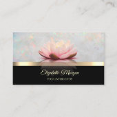Elegant Gold, Lotus Flower Holographic Opal Visitekaartje (Voorkant)