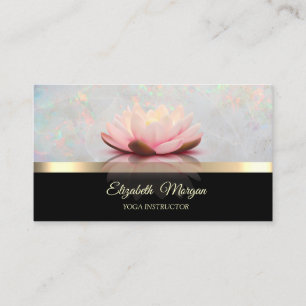 Elegant Gold, Lotus Flower Holographic Opal Visitekaartje