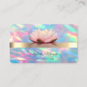 Elegant Gold Lotus Flower Iridescent Opal Visitekaartje (Voorkant)