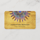 Elegant Gold Lotus Flower Logo Yoga Visitekaartje (Voorkant)