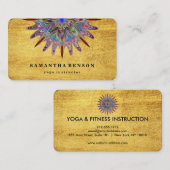 Elegant Gold Lotus Flower Logo Yoga Visitekaartje (Voorkant / Achterkant)