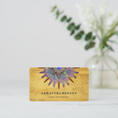 Elegant Gold Lotus Flower Logo Yoga Visitekaartje (Staand voorkant)