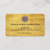 Elegant Gold Lotus Flower Logo Yoga Visitekaartje (Achterkant)
