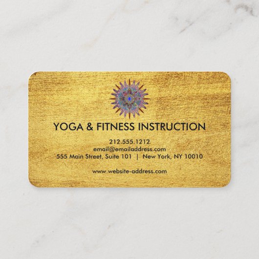 Elegant Gold Lotus Flower Logo Yoga Visitekaartje (Achterkant)