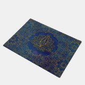 Elegant Gold Lotus flower op blauw Deurmat (Schuin)