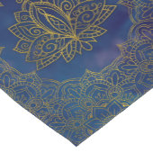 Elegant Gold Lotus flower op blauw Korte Tafelloper (Hoek)