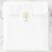 Elegant Gold Lotus Flower Ronde Sticker (Tas)