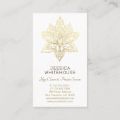 Elegant Gold Lotus Flower Visitekaartje (Achterkant)