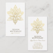 Elegant Gold Lotus Flower Visitekaartje (Voorkant / Achterkant)