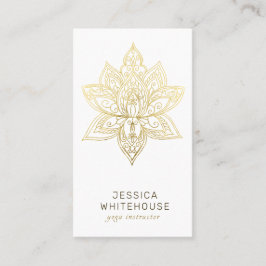 Elegant Gold Lotus Flower Visitekaartje