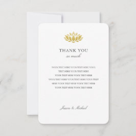 Elegant Gold Lotus Flower Weddenschap Hartelijk da Bedankkaart