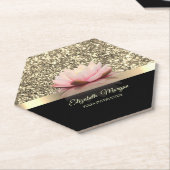 Elegant Gold, Lotus Flower Yoga Instructor Kartonnen Onderzetters (Schuin)