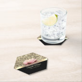 Elegant Gold, Lotus Flower Yoga Instructor Kartonnen Onderzetters (Insitu)