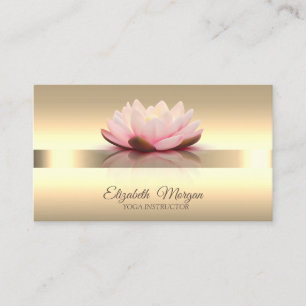Elegant Gold Lotus Flower Yoga Instructor Visitekaartje