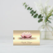 Elegant Gold Lotus Flower Yoga Instructor Visitekaartje (Staand voorkant)