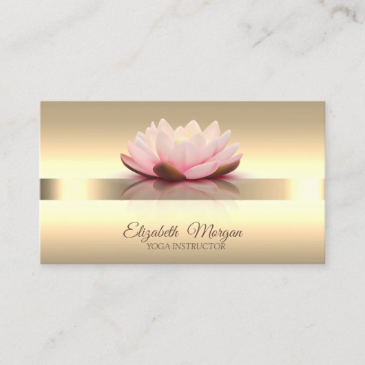 Elegant Gold Lotus Flower Yoga Instructor Visitekaartje (Voorkant)