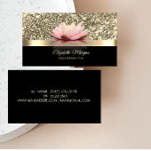 Elegant Gold, Lotus Flower Yoga Instructor Visitekaartje