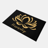 Elegant Gold Lotus Flower Zen Yoga Monogrammed Deurmat (Schuin)