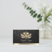 Elegant Gold Lotus Gold Stripe droogt Yoga op Visitekaartje (Staand voorkant)