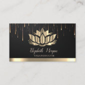 Elegant Gold Lotus Gold Stripe droogt Yoga op Visitekaartje (Voorkant)