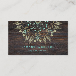 Elegant Gold Lotus Logo Yoga Meditation Wellness Visitekaartje