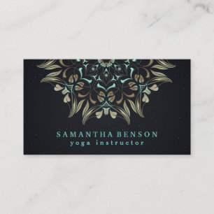 Elegant Gold Lotus Logo Yoga Meditation Wellness Visitekaartje