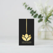 Elegant Gold Lotus Luxury Massage Therapist  Visitekaartje (Staand voorkant)