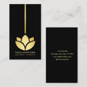 Elegant Gold Lotus Luxury Massage Therapist  Visitekaartje (Voorkant / Achterkant)