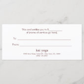 Elegant Gold  Lotus Mandala Gift Certificate (Achterkant)