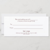 Elegant Gold  Lotus Mandala Gift Certificate (Achterkant)