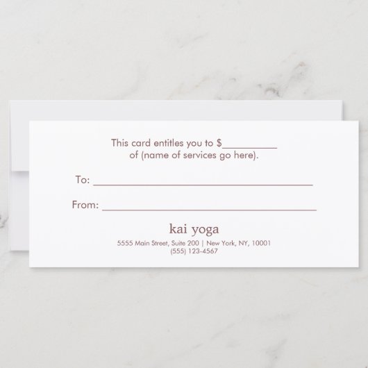 Elegant Gold  Lotus Mandala Gift Certificate (Achterkant)