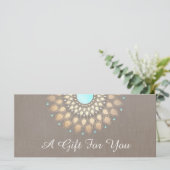 Elegant Gold  Lotus Mandala Gift Certificate (Staand voorkant)