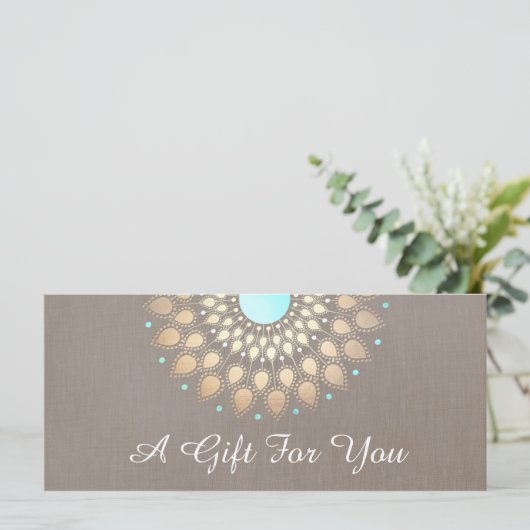 Elegant Gold  Lotus Mandala Gift Certificate (Staand voorkant)