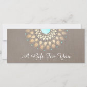 Elegant Gold  Lotus Mandala Gift Certificate (Voorkant)