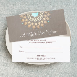 Elegant Gold  Lotus Mandala Gift Certificate