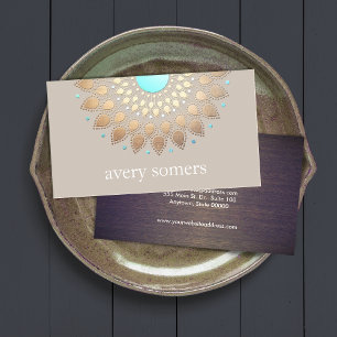 Elegant Gold  Lotus Mandala Natural Health Visitekaartje