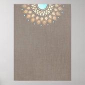 Elegant Gold  Lotus Mandala Poster (Voorkant)