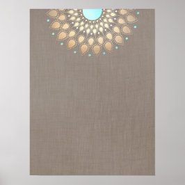 Elegant Gold  Lotus Mandala Poster