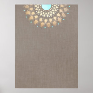 Elegant Gold Lotus Mandala Poster
