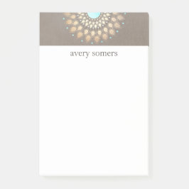 Elegant Gold  Lotus Mandala Taupe Linen Kijk uit Post-it® Notes