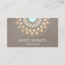 Elegant Gold Lotus Mandala Taupe Linen Kijk uit