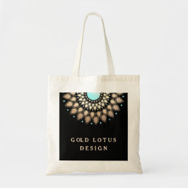 Elegant Gold  Lotus Mandala Tote Bag